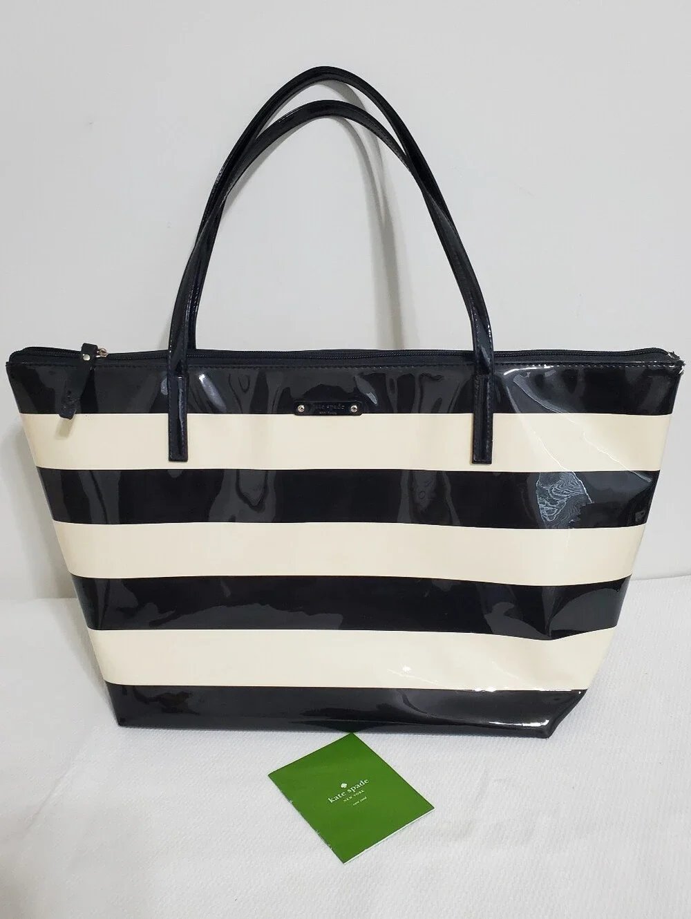 Kate Spade Penn Valley Sophie Tote Ivory Black Striped